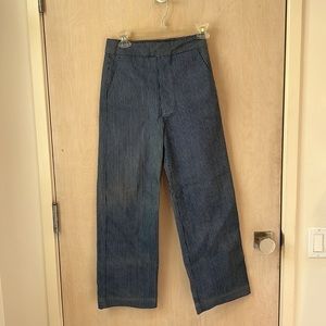 Striped wide leg jeans pants Editor’s Market